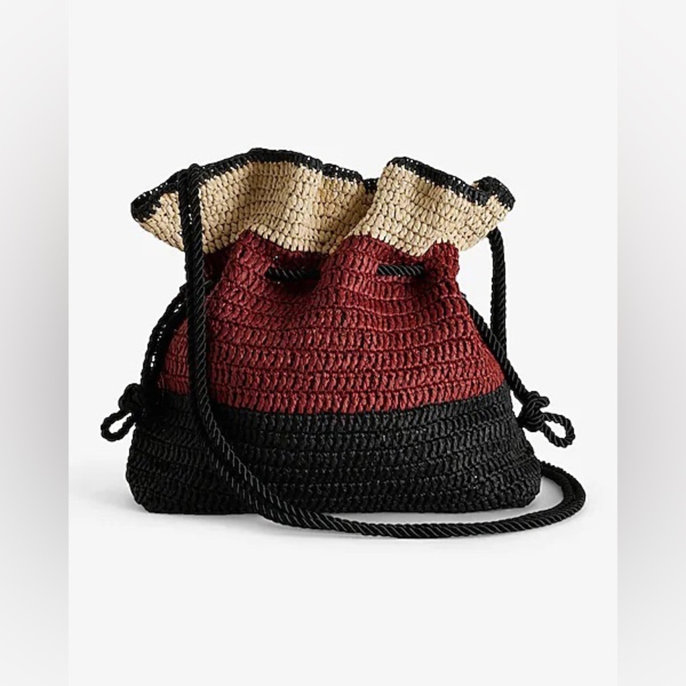 NWT‎ Express Woven Straw Drawstring Bag